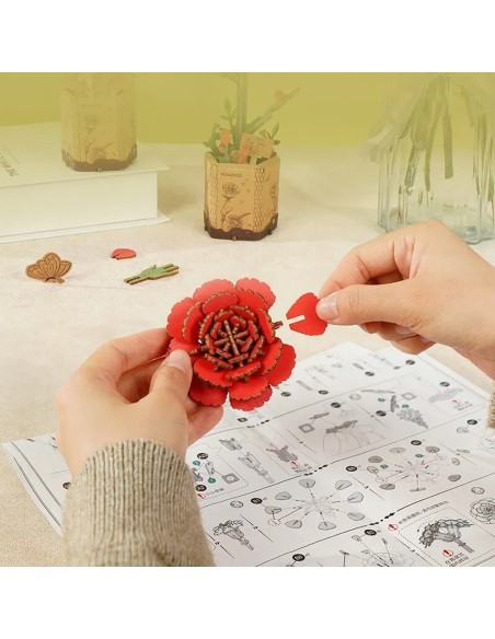 RED CARNATION PUZZLE de Rowood by Robotime
