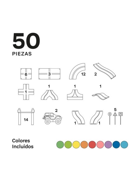 IMANIX PISTA DE CARRERAS 50 PIEZAS