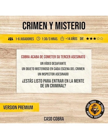 Caso Cobra de Crimen y Misterio.