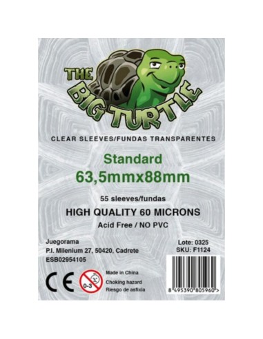 FUNDAS STANDARD TORTUGA 60 MICRAS 63,5 x 88 mm...