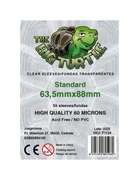 FUNDAS STANDARD TORTUGA 60 MICRAS 63,5 x 88 mm (55uds)
