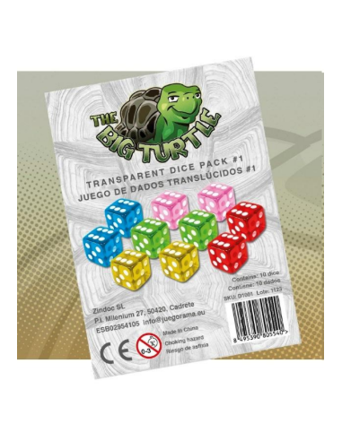 PACK 1- Juegos de 10 dados translúcidos 16mm