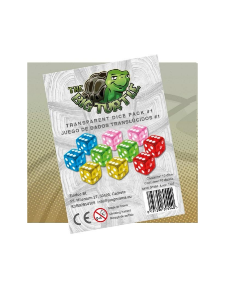 PACK 1- Juegos de 10 dados translúcidos 16mm