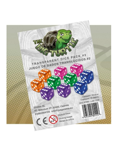 PACK 2- Juegos de 10 dados translúcidos 16mm