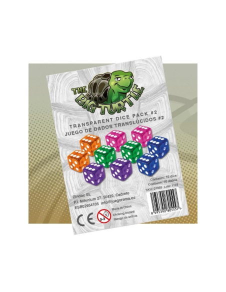 PACK 2- Juegos de 10 dados translúcidos 16mm
