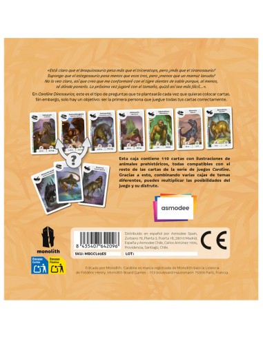Cardline Dinosaurios de Asmodee.