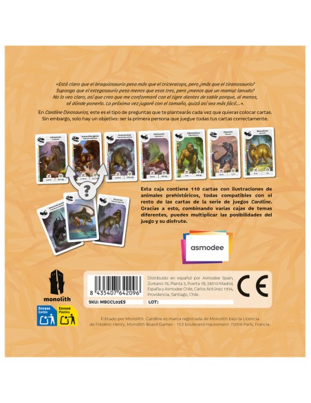Cardline Dinosaurios de Asmodee.
