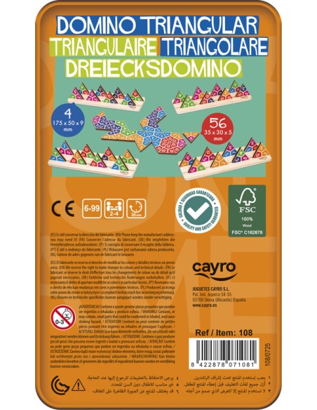 CAYRO DOMINÓ TRIANGULAR TRAVEL METAL BOX