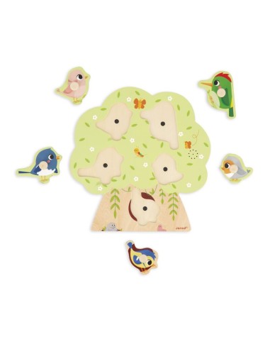 Puzzle sonoro pájaro de Janod.