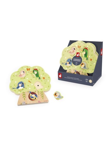 Puzzle sonoro pájaro de Janod.