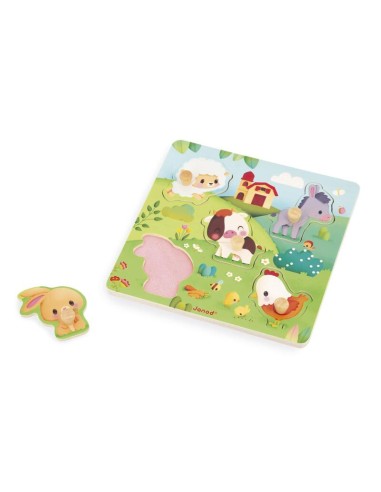 Puzzle táctil de la Granja de Janod.