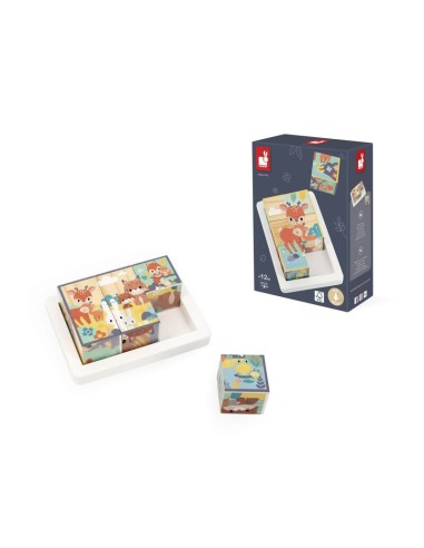 Pure - Bandeja de 6 cubos de Janod.