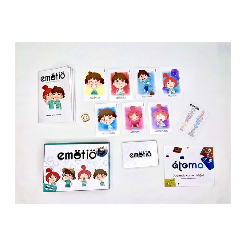 Emotio es un juego de cartas para que los más pequeños puedan expresar sus emociones. Editado por Atomo Games