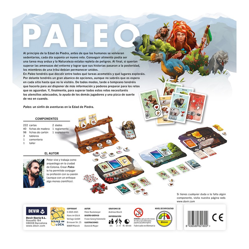 Paleo un juego cooperativo basado en cazadores prehistóricos. Editado por Devir.