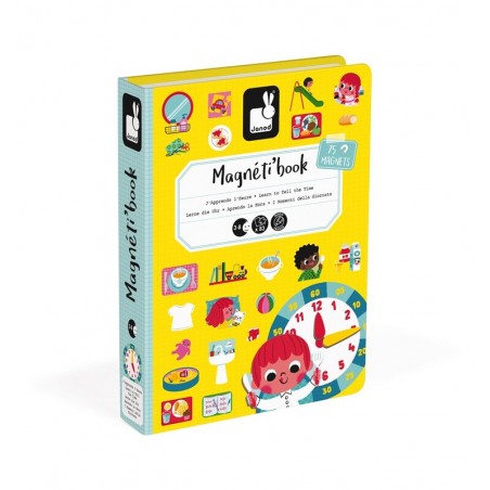 MAGNETIBOOK APRENDO LA HORA es un divertido juego magnético para niños, editado por Janod