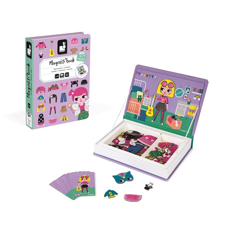 MAGNETIBOOK DISFRACES CHICAS es un divertido juego magnético para niños, editado por Janod