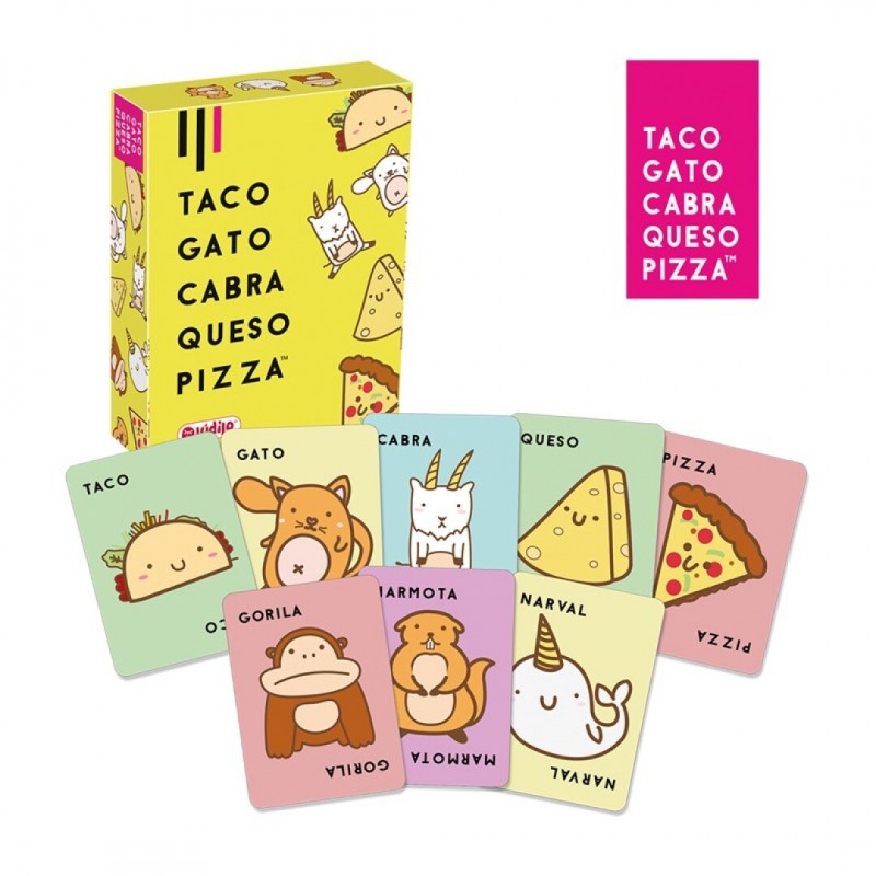 Taco, gato, cabra, queso 
 pizza es un party para jugar con familia y amigos
