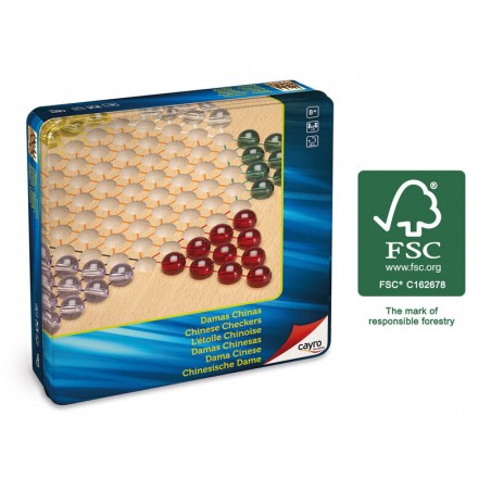 Damas chinas en caja de metal fabricadas por Cayro