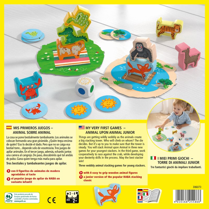 Animal sobre Animal infantil un juego de equilibro de HABA para los más pequeños