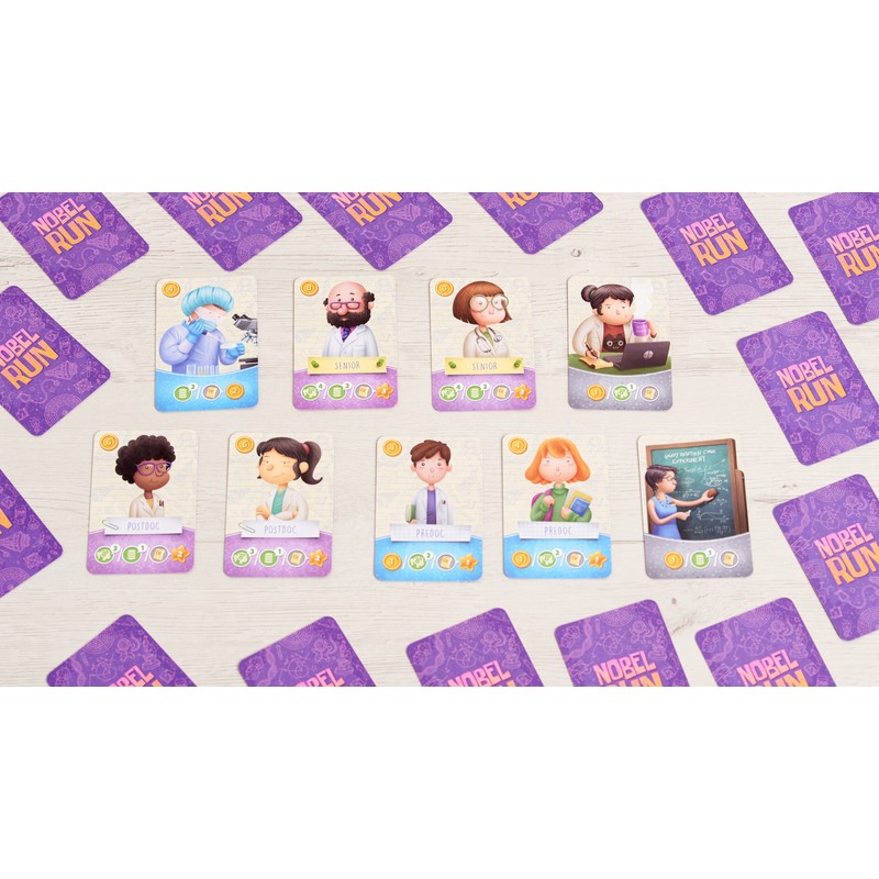 Nobel Run un juego de construcción de mazos editado por Tranjis Games