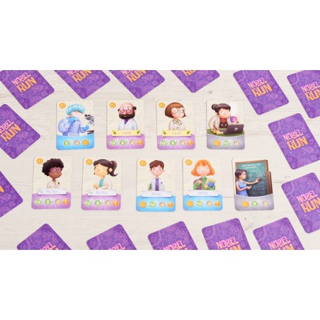 Nobel Run un juego de construcción de mazos editado por Tranjis Games