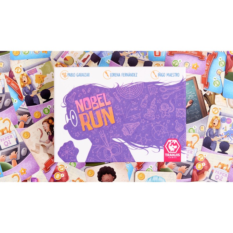 Nobel Run un juego de construcción de mazos editado por Tranjis Games