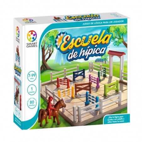 Escuela de hípica un juego de lógica en solitario editado por Smart Games.