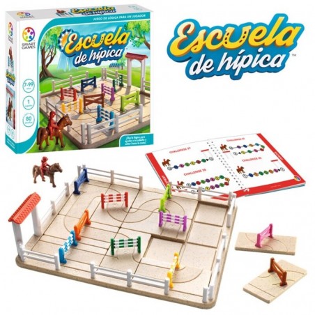 Escuela de hípica un juego de lógica en solitario editado por Smart Games.