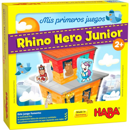 Rhino Hero Junior es un juego de habilidad para los más pequeños. Editado por HABA.
