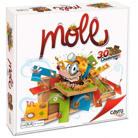 Mole es un juego de lógica hecho en madera para los más pequeños. Editado por Cayro.