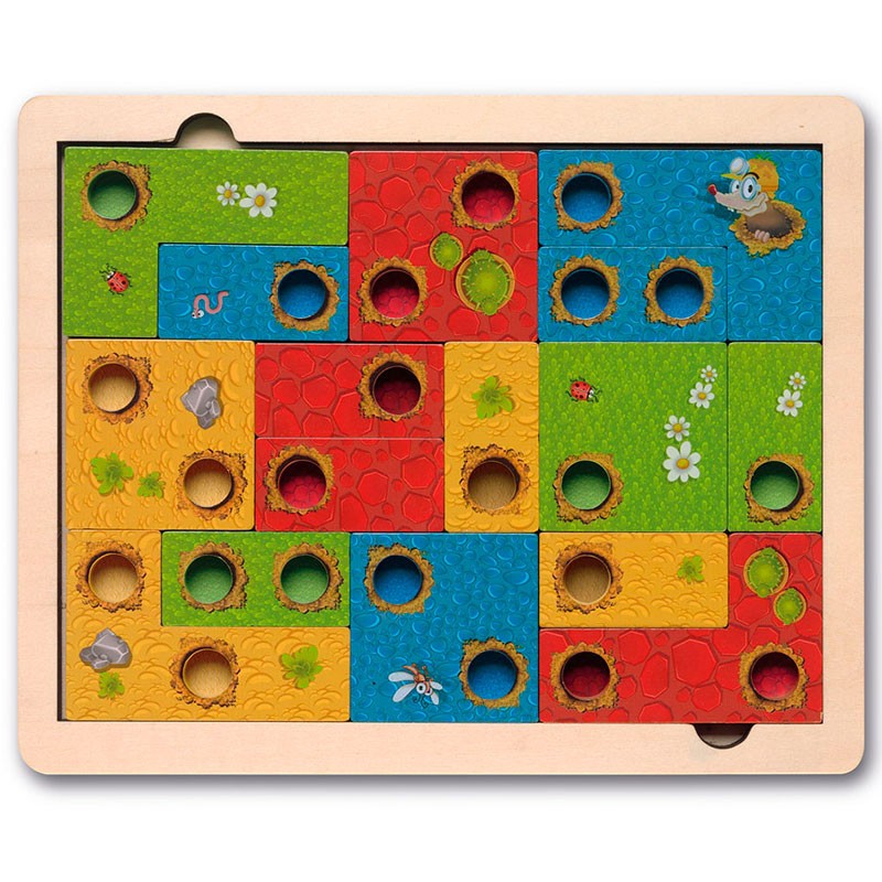 Mole es un juego de lógica hecho en madera para los más pequeños. Editado por Cayro.