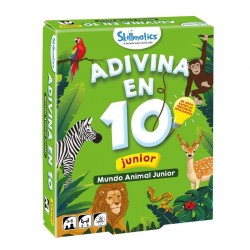 Adivina en 10: Mundo Animal junior es un juego de cartas para que los más peques se diviertan y aprendan,