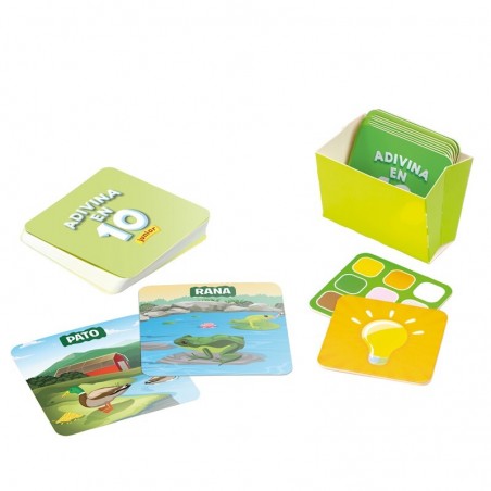 Adivina en 10: Mundo Animal junior es un juego de cartas para que los más peques se diviertan y aprendan,