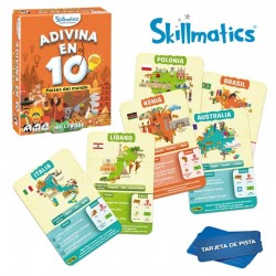 Adivina en 10: Países del mundo, es un juego de preguntas y respuestas de la editorial Skillmatics. 2