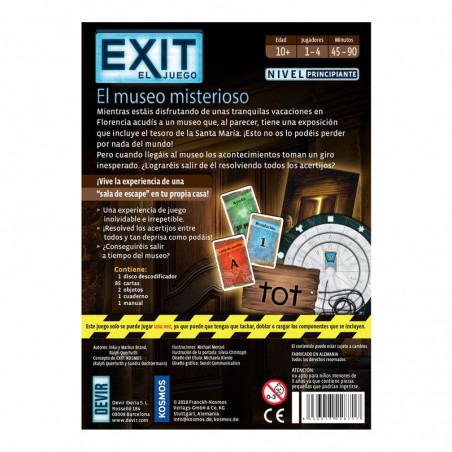 Exit; El Museo misterioso es un juego de escape room editado por Devir.