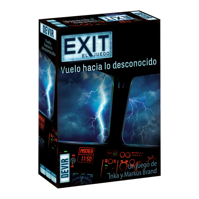 Exit: Vuelo hacia lo desconocido es un juego de escape room para principiantes, editado por Devir.