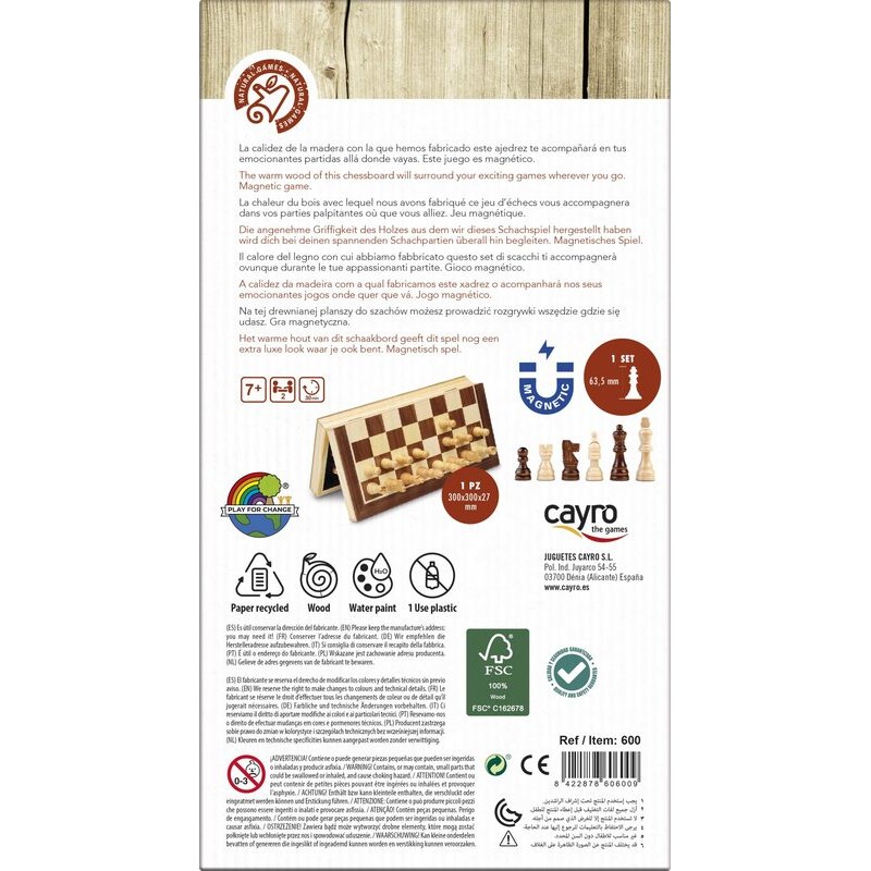 AJEDREZ MAGNETICO MARQUETERIA