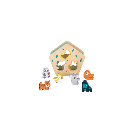 Caja de formas animales fabricada por Janod.