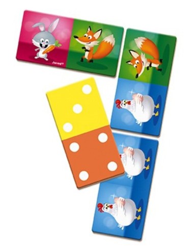 Dominó Rigolooo de Janod es ideal para que los niños aprendan los número y la asociación