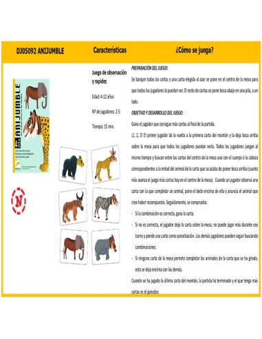 En Anijumble tenemos que ser los más rápidos en recomponer los animales de verdad