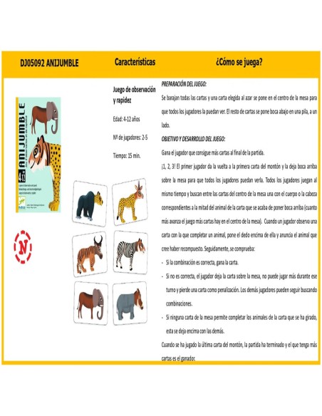 En Anijumble tenemos que ser los más rápidos en recomponer los animales de verdad