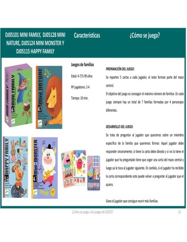 Mini Nature es un juego de 7 familias de la editorial Djeco