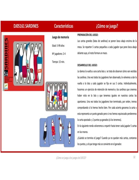 Sardines es un divertido juego familiar  de memoria de la editorial Djeco