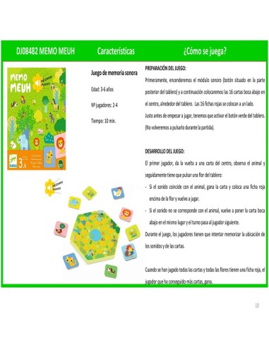 Memo Meuh es un juego de memoria sonora para niños de la editorial Djeco