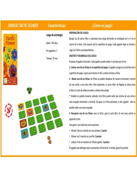 Tactic Flower es un juego de estrategia de la editorial Djeco