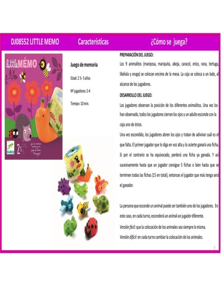 Little Memo es un precioso juego de memoria a partir de dos años y medio de la editorial Djeco