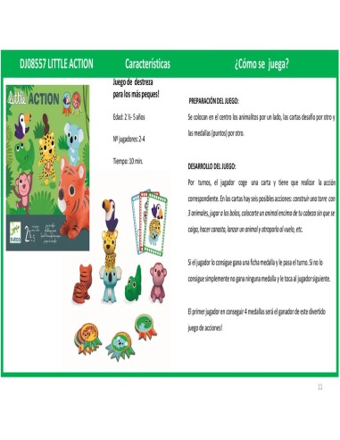 Con Little Action podras jugar a muchos mini juegos, de la editorial Djeco.