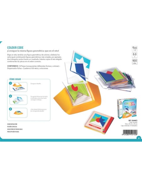 Colour Code es un juego de lógica indivual a partir de 5 años de la editorial Smart Games.
