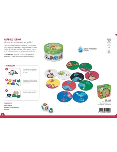 Grabolo Jr es la versión infantil del juego de rapidez Grabolo editado por Lúdilo.