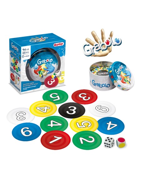 Grabolo es un juego de rapidez para mayores de 6 años editado por Lúdilo.